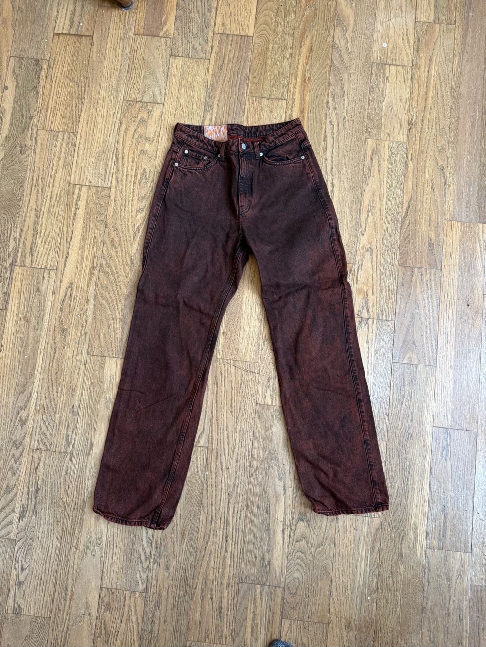 Weekday Men's Washed Burgundy Chinos